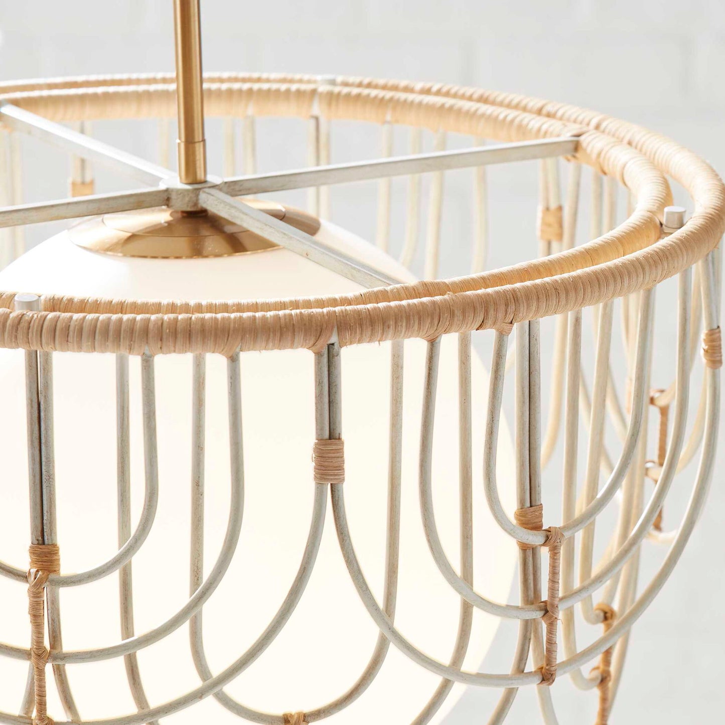 Arches - 1 Light Rattan Pendant - Light Brown