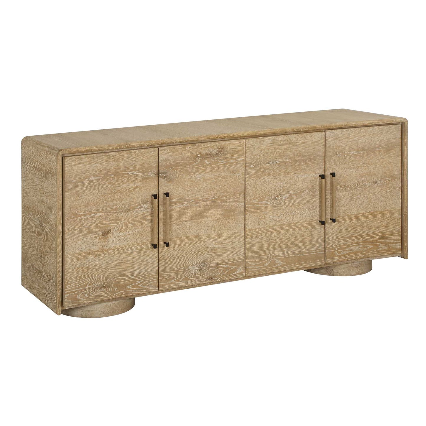 Evanston - 4 Door Natural Oak Cabinet - Woodtone