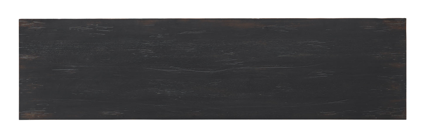 Nimbus - Four Door Credenza - Distressed Black / Natural