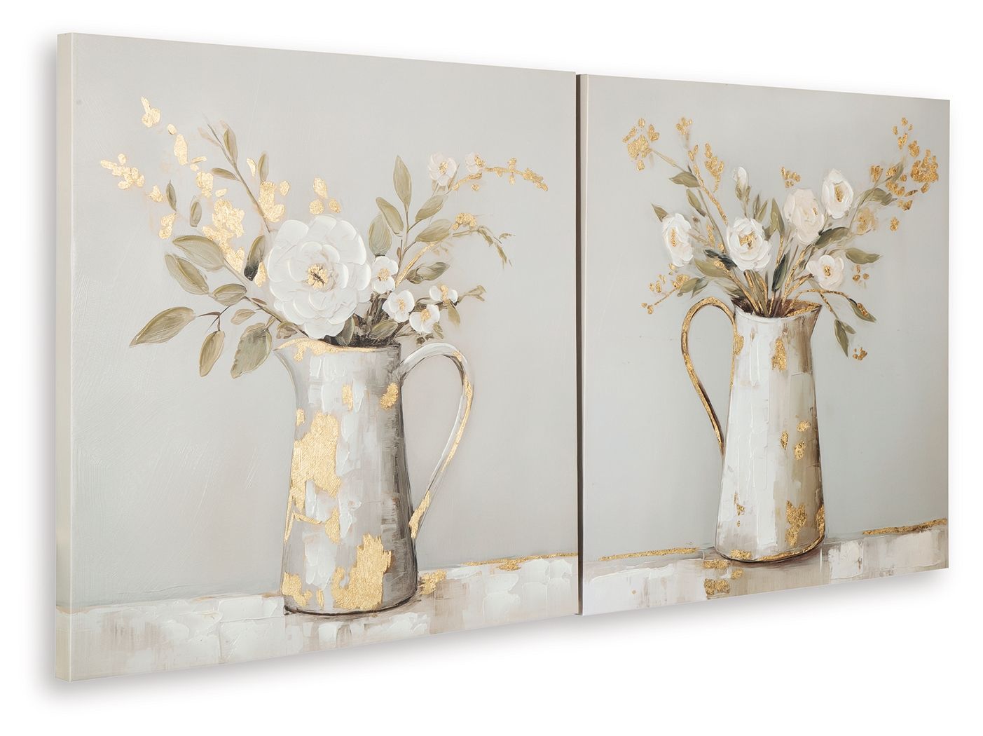 Amoryville - Taupe / Green / Gold Finish - Wall Art Set (Set of 2)