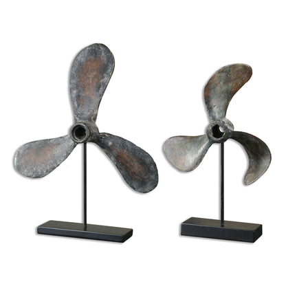 Propellers - Rust Sculptures (Set of 2) - Black