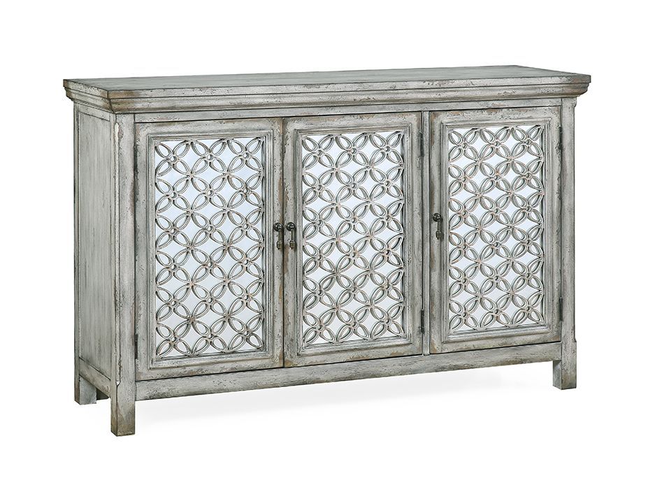 Cara - Three Door Credenza - Lizzy Hazy Gray / Mirror