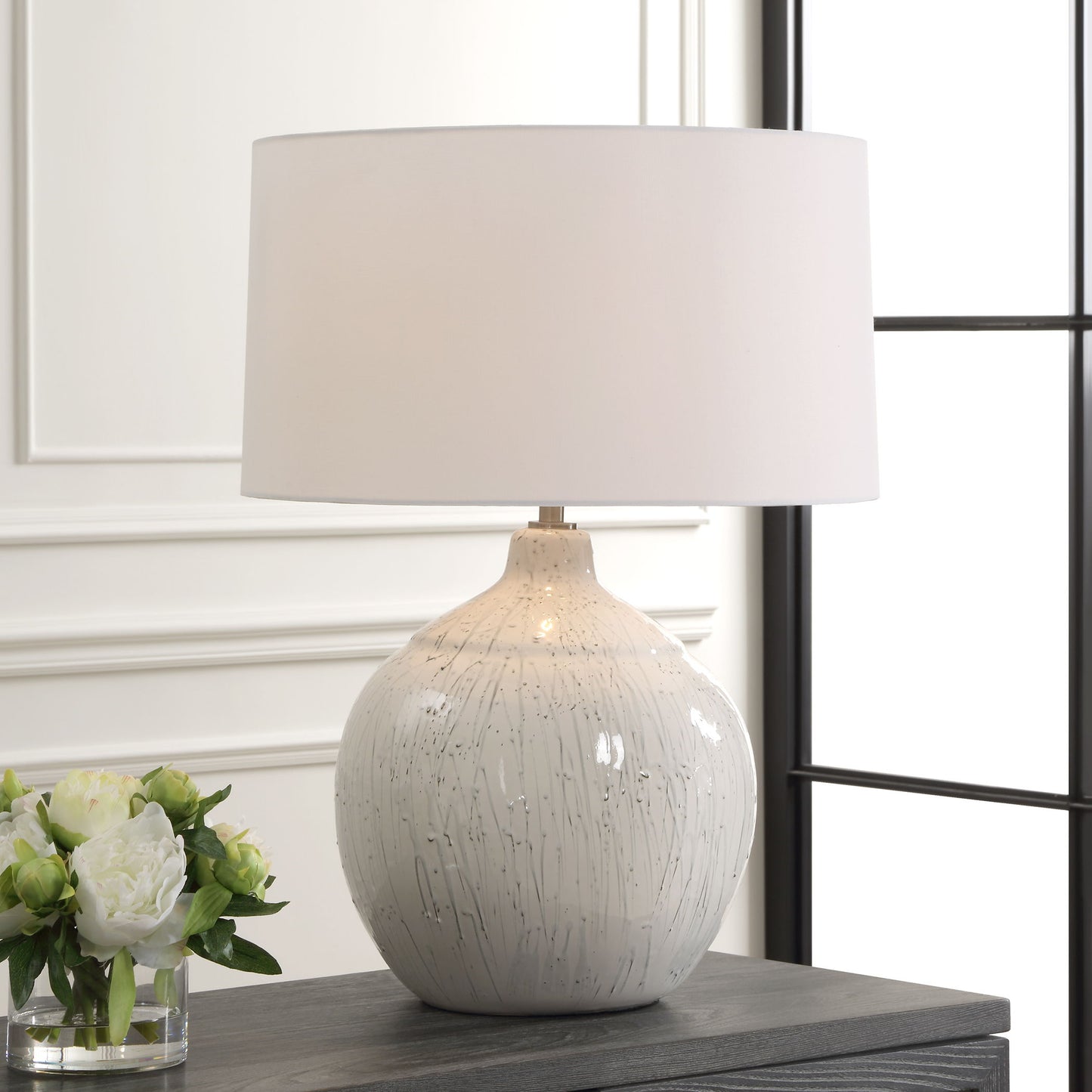 Dribble - White Glaze Table Lamp