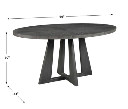 Pulsar - Round Gray Walnut Dining Table