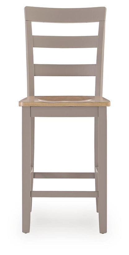 Harperfeld - 5 Pc. - Dining Table And 4 Barstools - Natural / Gray