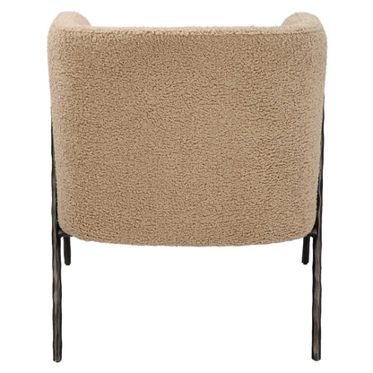 Jacobsen - Tan Shearling Barrel Chair