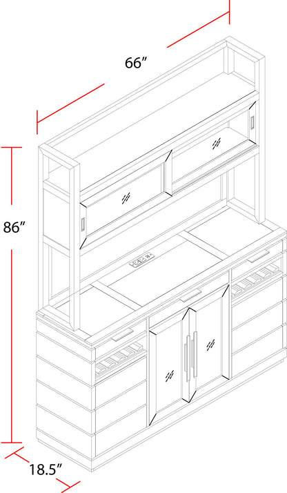 Pure Modern Dining - Buffet With Hutch - Moonstone