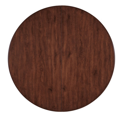 Charleston - Round Pedestal Dining Table With 1-20" leaf - Dark Brown