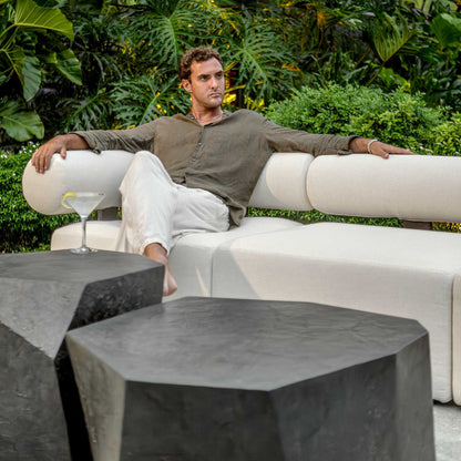 Bolster Back - Armless Outdoor Sofa - White