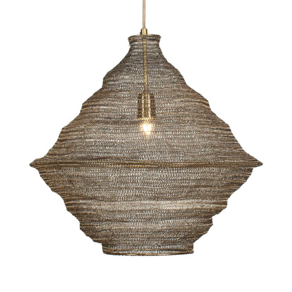 Sigh - Woven Brass 1 Light Pendant - Brass