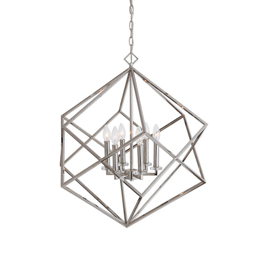 Euclid - 6 Light Cube Pendant - Nickel