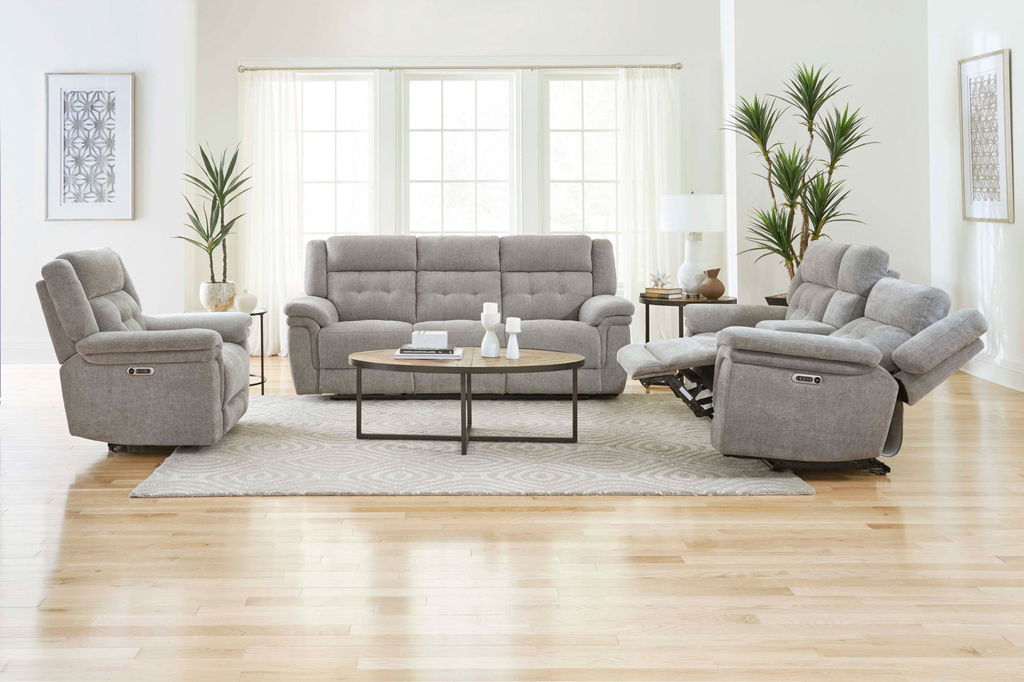 Richland - Power Reclining Sofa - Bristol Gray