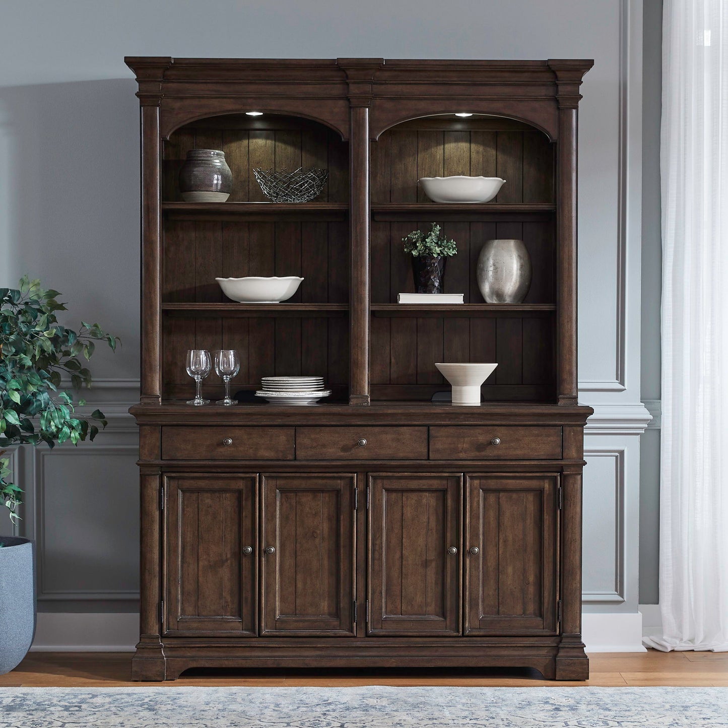 Arden Road - Hutch & Buffet - Satin Cherry