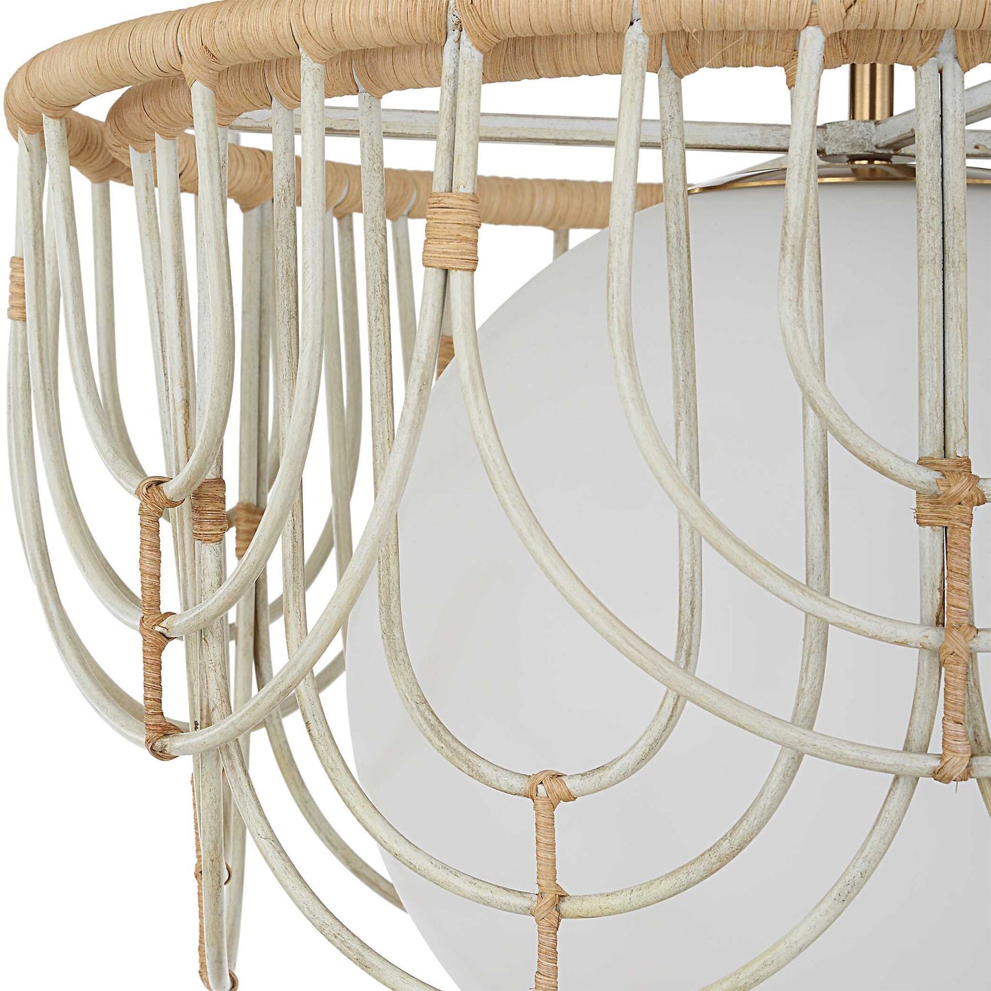 Arches - 1 Light Rattan Pendant - Light Brown