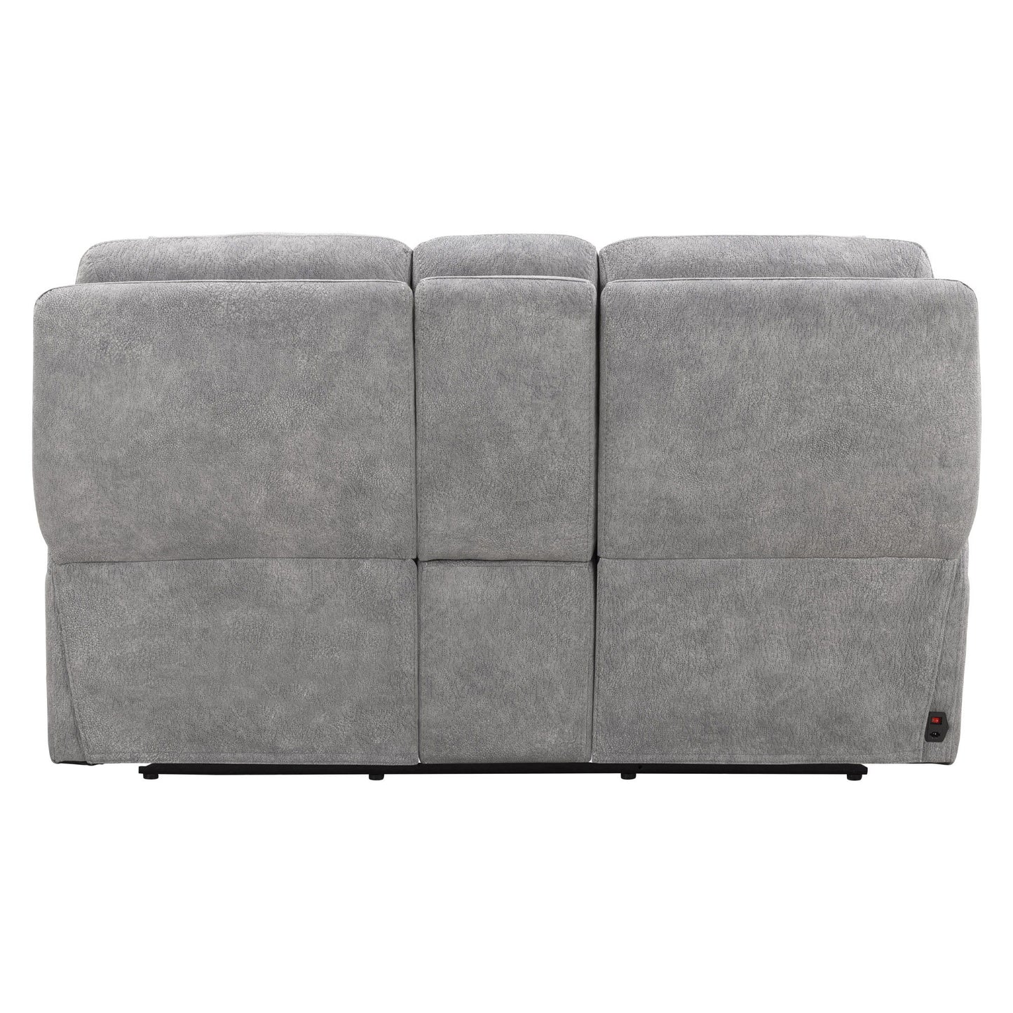 Linus - Zero Gravity Power Reclining Console Loveseat - Hudson Gray