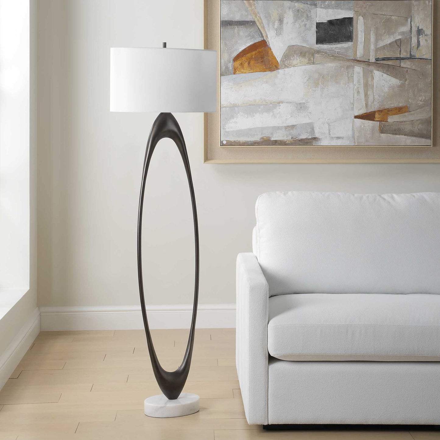 Sonic - Open Oval Floor Lamp - Bronze