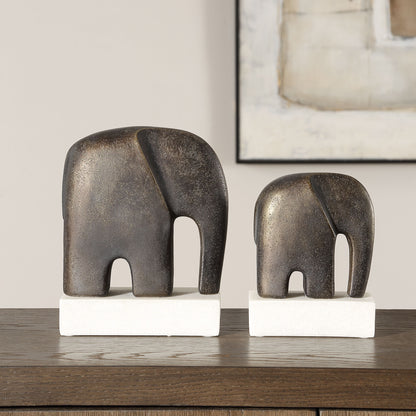 Timeless Tusk - Sculptures (Set of 2) - Bronze Bronze