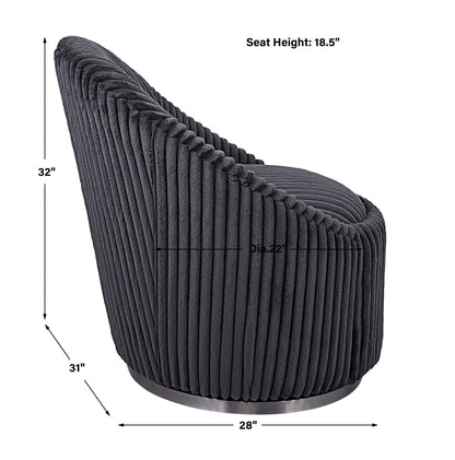 Crue - Fabric Swivel Chair - Gray