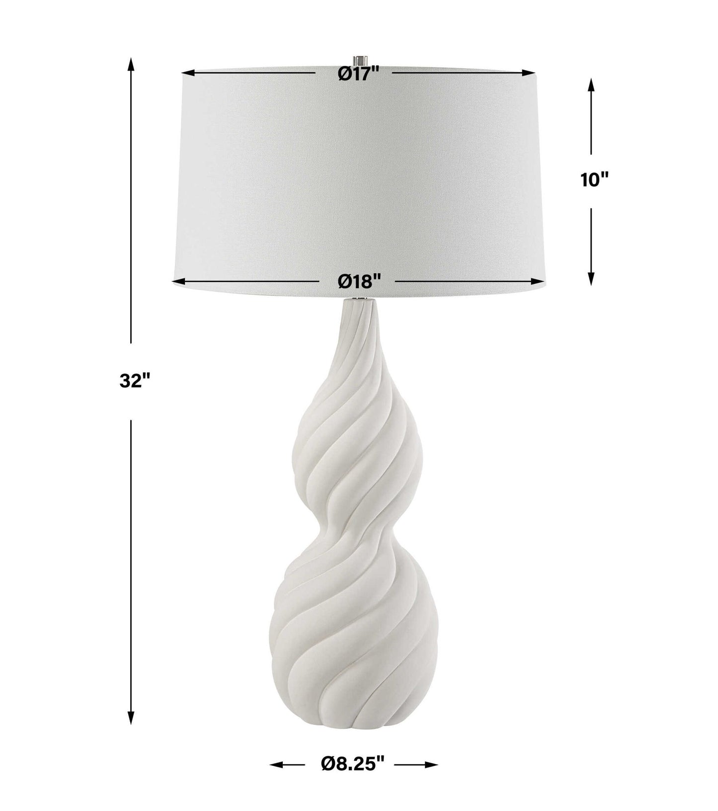Twisted Swirl - Table Lamp - White