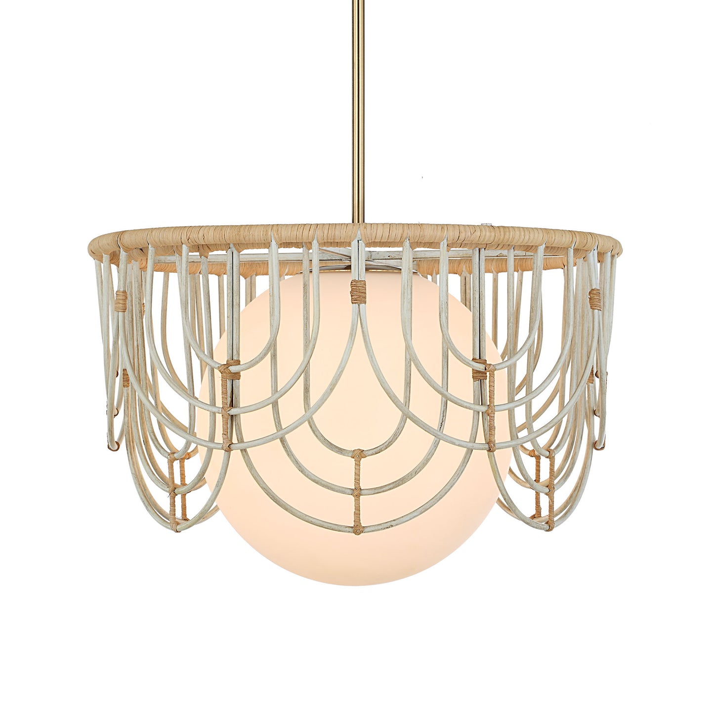 Arches - 1 Light Rattan Pendant - Light Brown