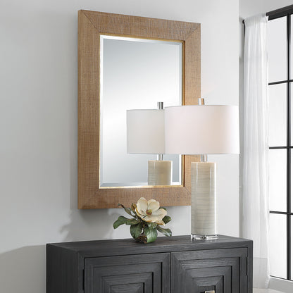 Bungalow - Grass Cloth Mirror - Light Brown