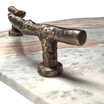 Stone And Twig - Indoor-Outdoor Tray - Gold / Gray / White