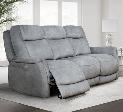 Linus - Zero Gravity Power Reclining Sofa - Hudson Gray