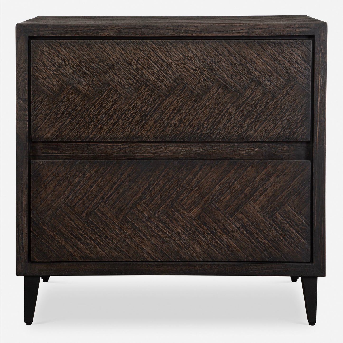 Abba - Herringbone Accent Chest - Dark Brown