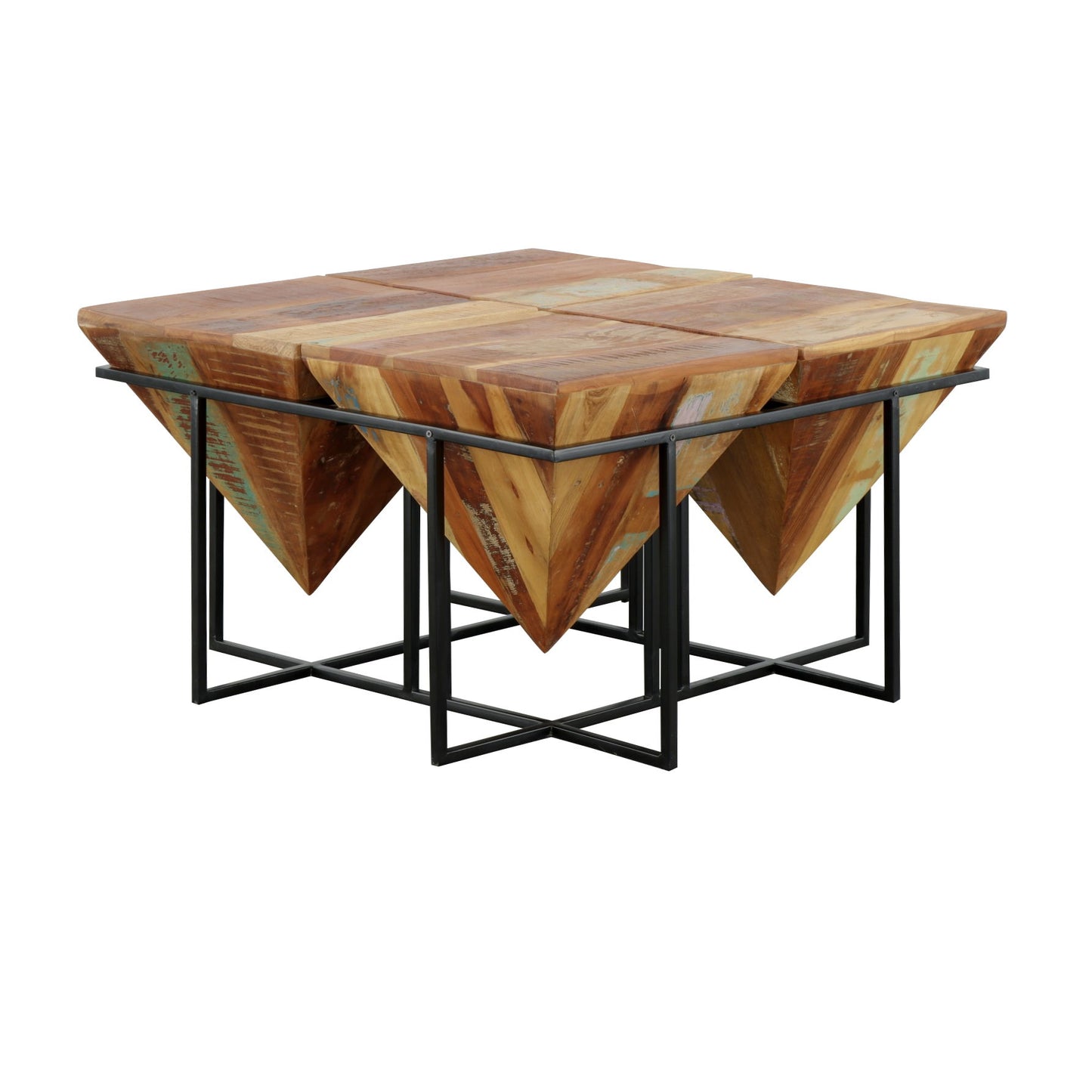 Vintage Peaks - Square Pyramid Cocktail Table - Trippton Multi