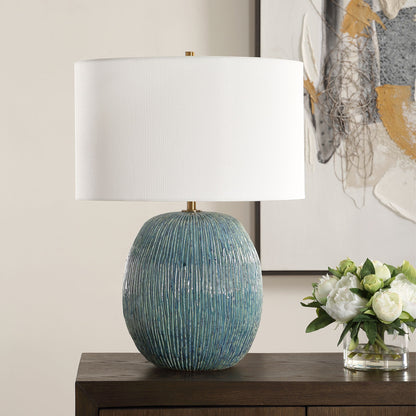 Elysia - Textured Table Lamp - Blue