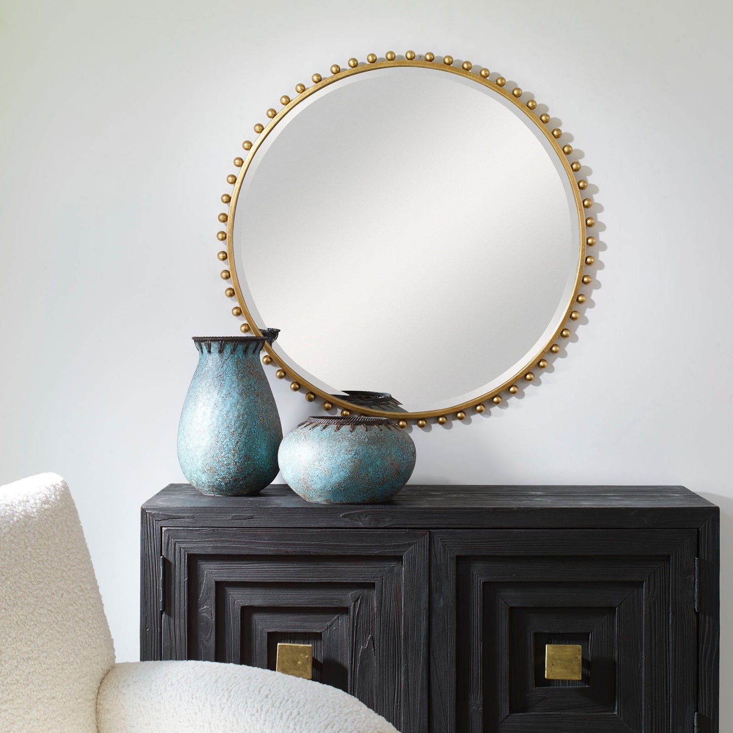 Taza - Round Mirror - Gold