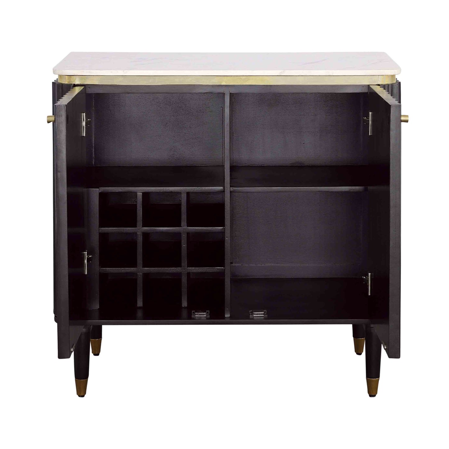 Carlyle - Two Door Bar Cabinet - Black / Gold