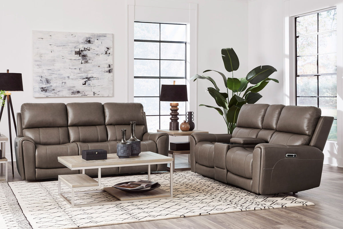 Hancock - Zero Gravity Power Reclining Console Loveseat P3