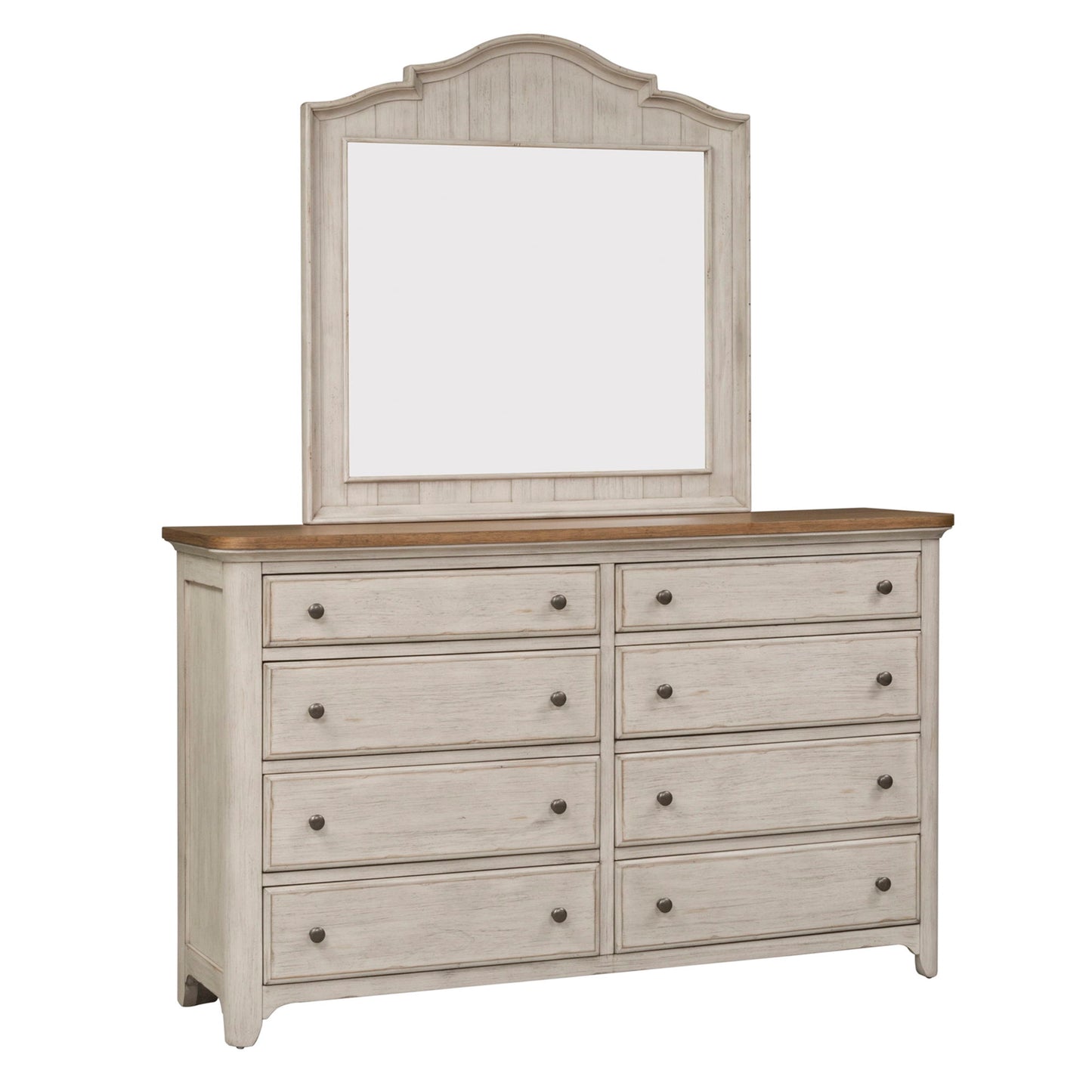 Farmhouse Reimagined - Dresser & Mirror - White