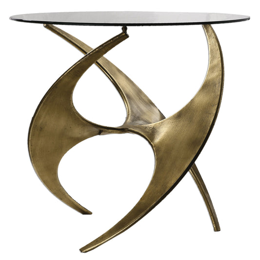 Graciano - Glass Side Table - Gold