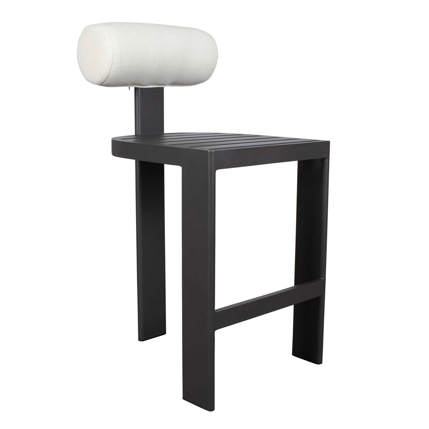 Bolster Back - Outdoor Bar Stool - White / Black