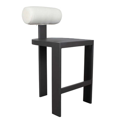 Bolster Back - Outdoor Bar Stool - White / Black