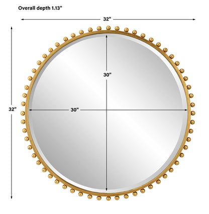 Taza - Round Mirror - Gold