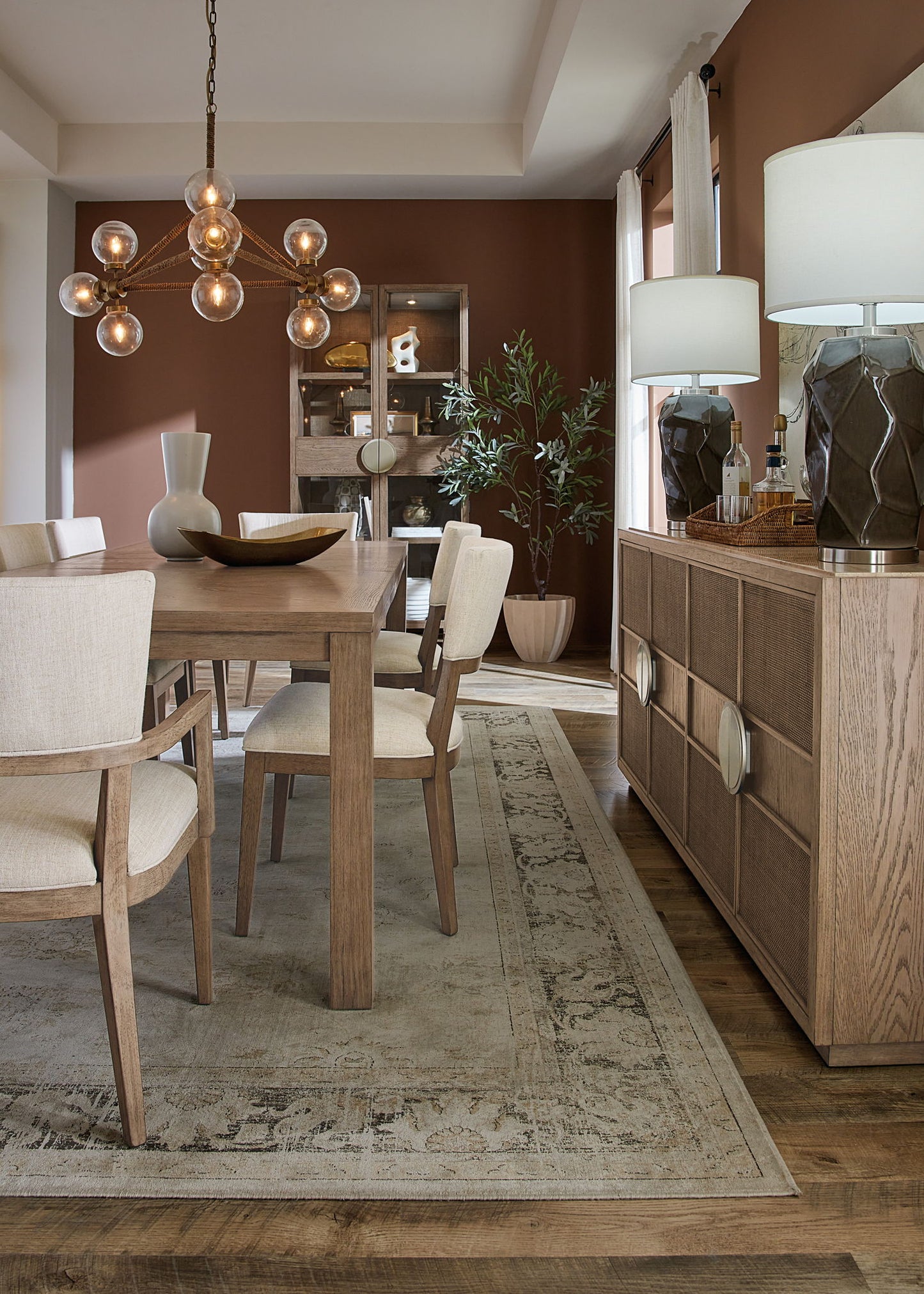 Sonnet - Dining Credenza - Dark Gray / Light Brown