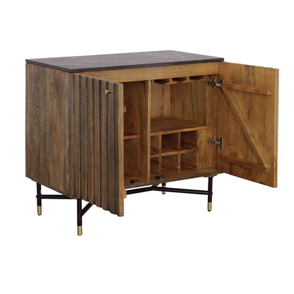 Stonington - Two Door Bar Cabinet - Brown / Black