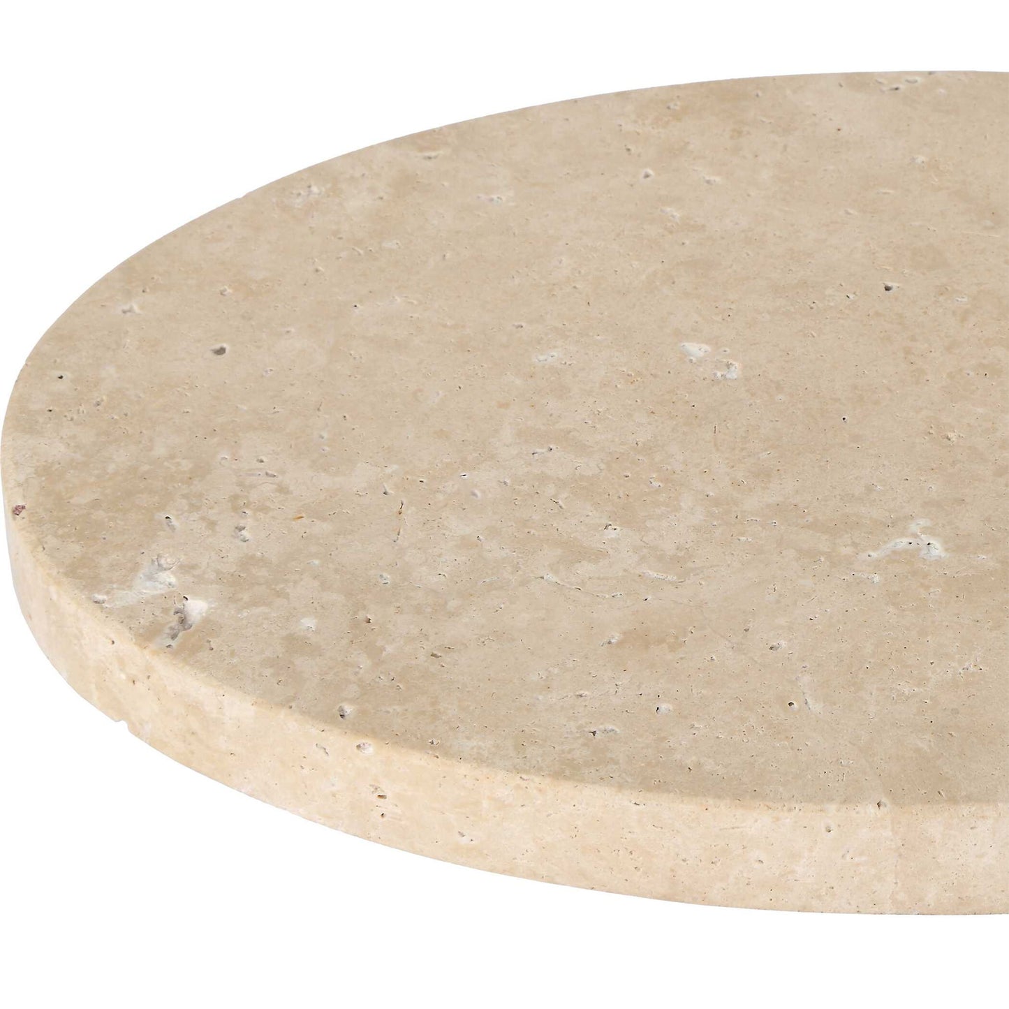 Feranno - Travertine Accent Table - Brass