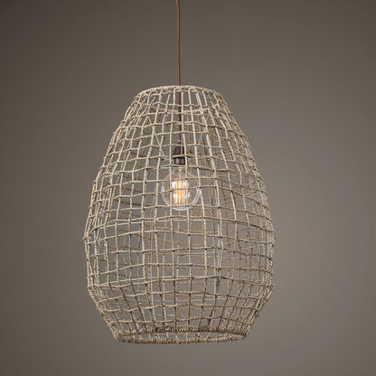 Cross - Weave 1 Light Pendant - Beige