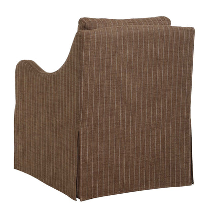Luisa - Pinstripe Swivel Chair - Brown