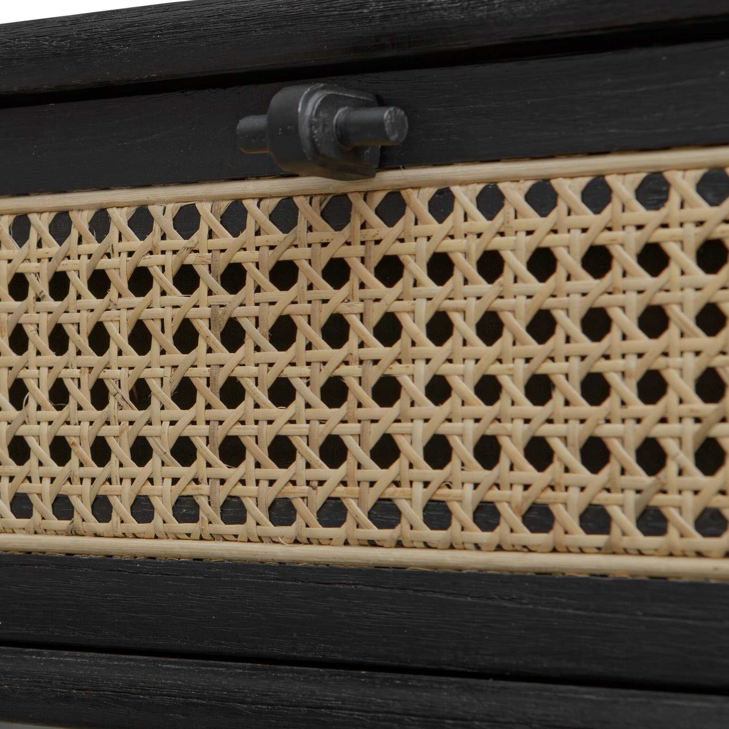 Coast - Rattan Side Table - Black / Woodtone