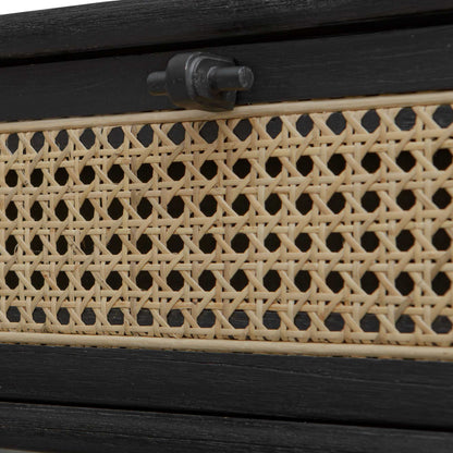 Coast - Rattan Side Table - Black / Woodtone