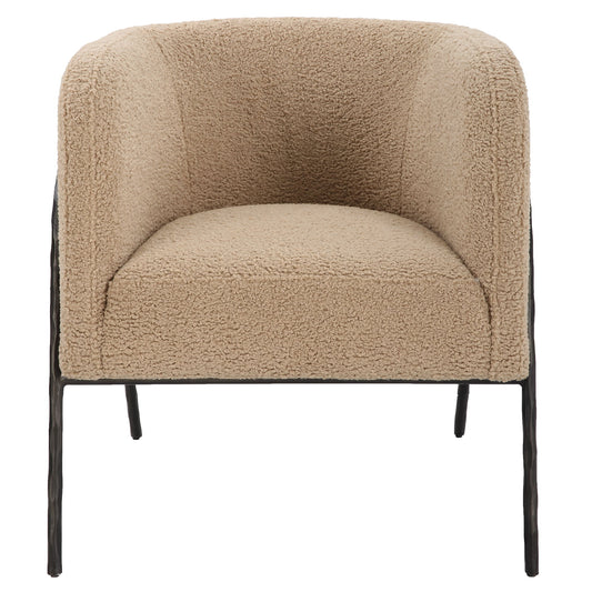 Jacobsen - Tan Shearling Barrel Chair