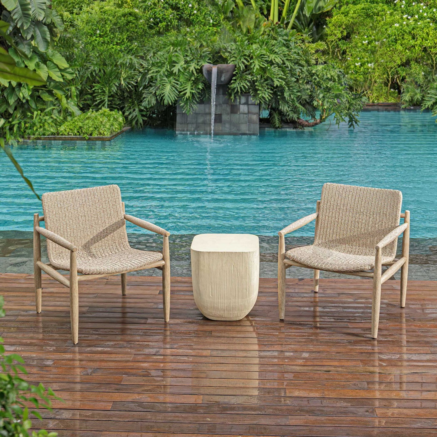 Sumba - Wicker Outdoor Lounge Chair - Gray