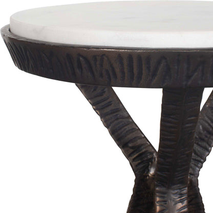 Tilton - Marble Accent Table - Black / White