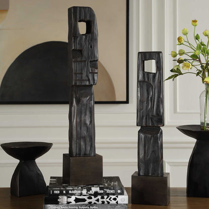 Cipher - Wood Totems (Set of 2) - Black