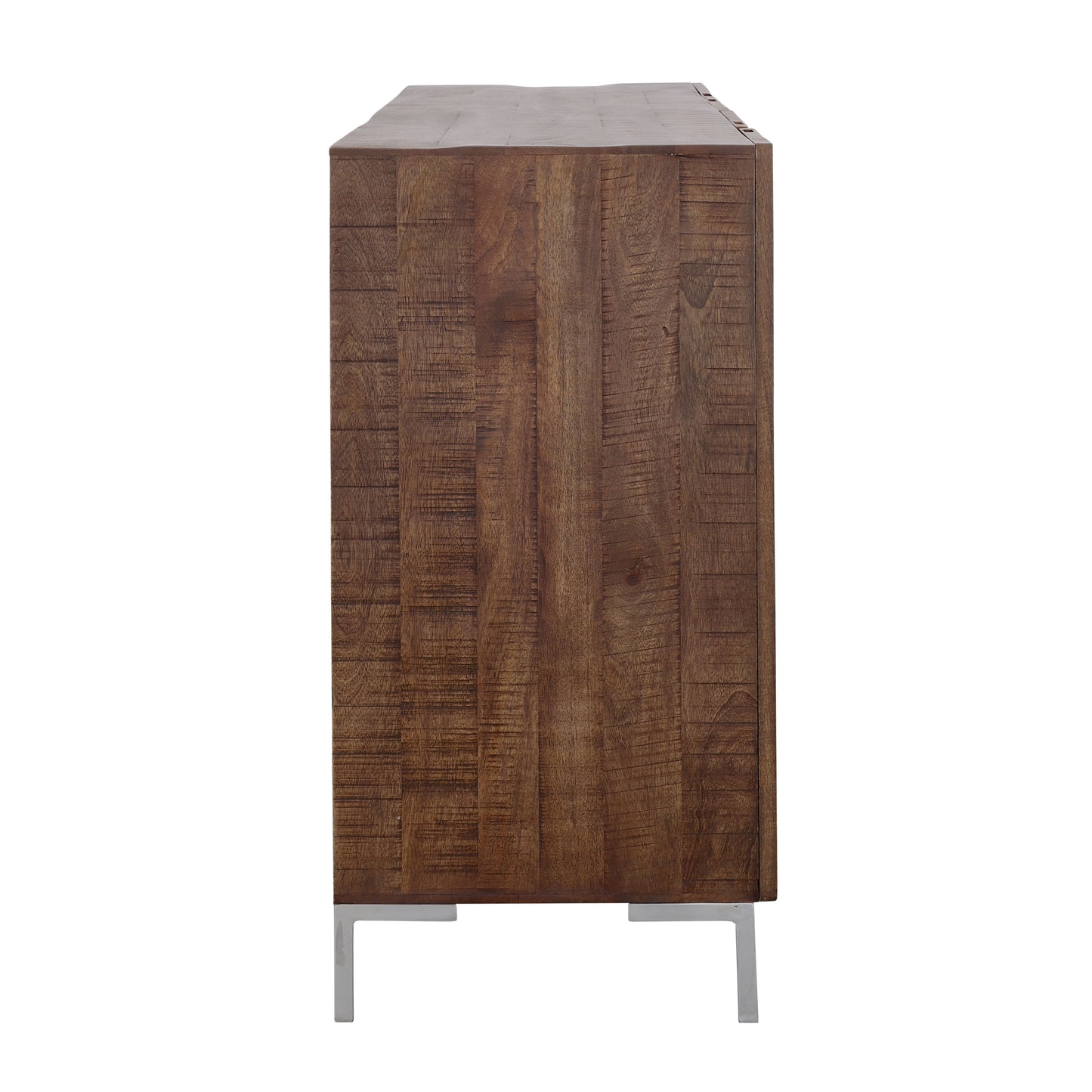 Bahari Chatter - Four Door Credenza - Brown / Silver